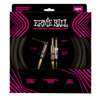 ERNIE BALL INSTRUMENT AND HEADPHONE CABLE ギター＆ヘッドフォンケーブル