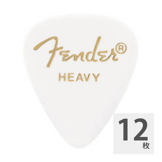 Fender351 Shape White Heavy ギターピック 12枚入り