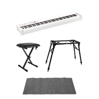 KORGコルグ D1 WH DIGITAL PIANO 電子ピアノ ホワイトカラー 4本脚スタンド X型ベンチ ピアノマット付きセット
