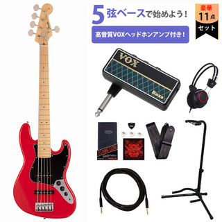 Fender Made in Japan Hybrid II Jazz Bass V Maple Fingerboard Modena Red 5弦ベース VOXヘッドホンアンプ付属エ