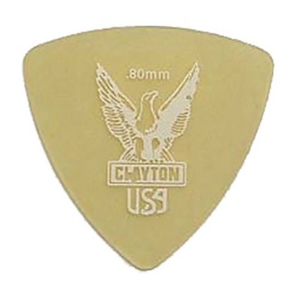 CLAYTON Ultem Gold 0.80mm 丸肩トライアングル ギターピック×12枚