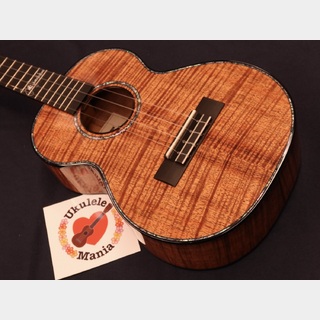 Kamaka HF-3D4i  Deluxe "Jake Blue" Model Curly Koa Shell Inlay Slothead Tenor Ukulele #5442