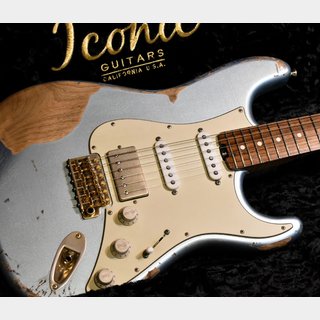 Iconic Guitars Solana VM Heavy Aged Faded Ice Blue Metallic #0577【5Aフレイムネック、3.48Kg】【48回払い無金利】