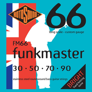 ROTOSOUND Funkmaster 66 Custom Stainless Steel Roundwound, FM66 (.030-.090)