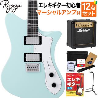 RYOGA SKATER Surf Green 初心者セット マーシャルアンプ付 ベイクドメイプルネック