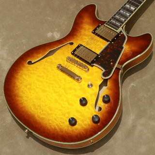 D'Angelico Excel DC XT, Iced Tea Burst Quilt