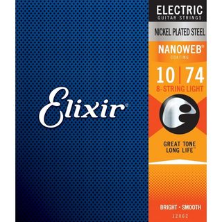 Elixirエリクサー 12062 NANOWEB 8-String Light 10-74 8弦 エレキギター弦