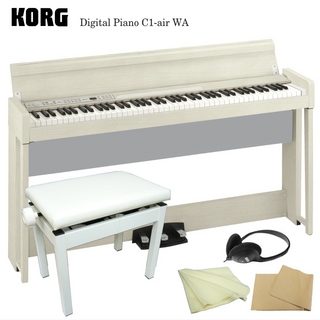 KORG 【Bluetooth対応】コルグ 電子ピアノ C1-air アッシュホワイト「角形ピアノ椅子付」C1-air AW