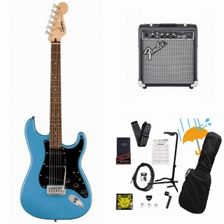 Squier by FenderSonic Stratocaster Laurel FB BK PG California Blue Fender 10Wアンプ付属エレキギター初心者セットR【WE