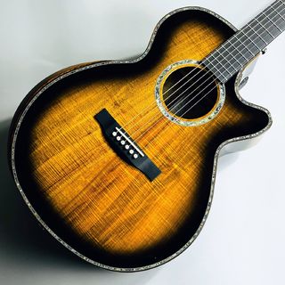 Headway 【現物画像】HSJ-5150SE/A-FMY-C ブラックバースト オリジナルケース付き アコースティックギター エレアコ