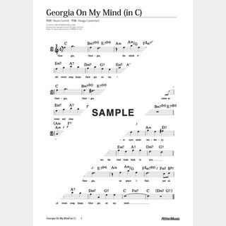 楽譜 Georgia On My Mind（移調バージョン in C）