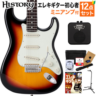 HISTORY HST-Standard/VC 3TS エレキギター 初心者12点セット 【ミニアンプ付き】 日本製 ストラトキャスタータイプ
