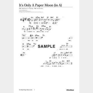 楽譜It’s Only A Paper Moon（in A）