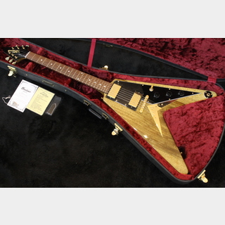 【美品】Momose flying v custom ebony momose】ゴールドハードウェアとシックなカラーが特徴的な