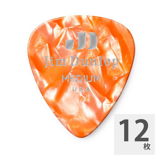Jim Dunlop483 Genuine Celluloid Orange Pearloid Medium ギターピック×12枚