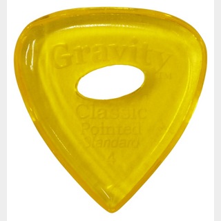 Gravity Guitar Picks Classic Pointed -Standard Elipse Grip Hole- GCPS4PE 4.0mm Yellow ピック