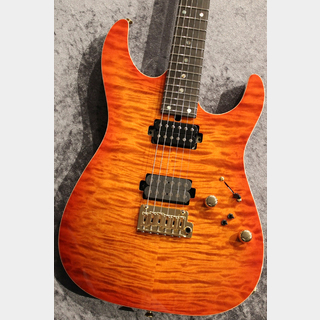 T's GuitarsCustom Order DST-Pro24 5A Exotic Flame/H.Maho Amber Burst #032869 【選定激杢トップ】【現地選定材】