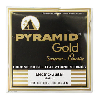 PYRAMID STRINGSEG-Gold 011-048 chrome nickel flatwounds on round core フラットワウンド エレキギター弦×6セット