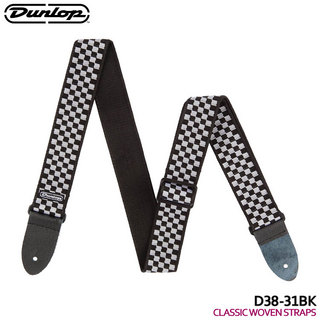 Dunlopギターストラップ D38-31BK B&W CHECK ダンロップ D3831BK