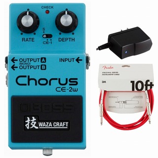 BOSSCE-2W Chorus コーラス 純正アダプターPSA-100S2+Fenderケーブル(Fiesta Red/3m) 同時購入セット【WEBSHOP