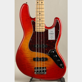 Fender 2024 Collection Made in Japan Hybrid II Jazz Bass Flame Sunset Orange Transpare