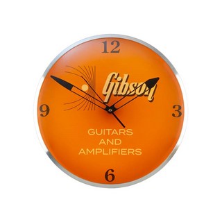 GibsonVintage Lighted Wall Clock， Kalamazoo Orange [GA-CLK1]