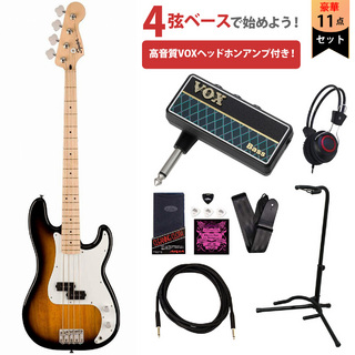 Squier by FenderSonic Precision Bass Maple Fingerboard White Pickguard 2-Color Sunburst VOXヘッドホンアンプ付属エレ