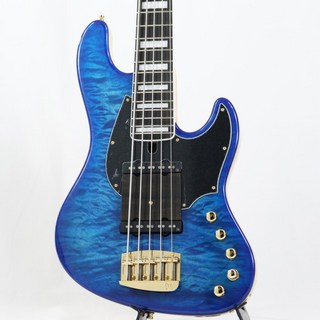 MAYONES Jabba Custom 5 5A Quilted Maple Top w/Black PG (Infinite Blue Gloss)