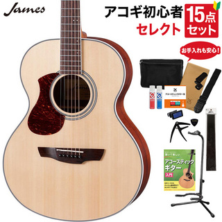 James J-300A/LH NAT アコースティックギター 教本・お手入れ用品付きセレクト15点セット 初心者セット