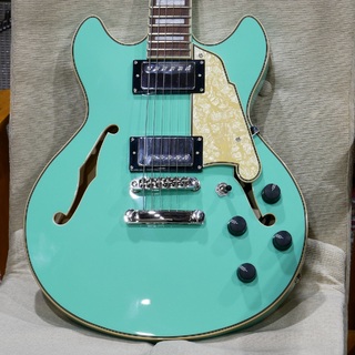 D'Angelico Premier Mini DC / Surf Green 【弾き易いコンパクトサイズのセミアコ】