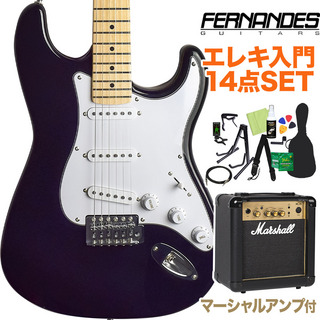 FERNANDES LE-1Z 3S/M BLK エレキギター 初心者14点セット 【マーシャルアンプ付き】