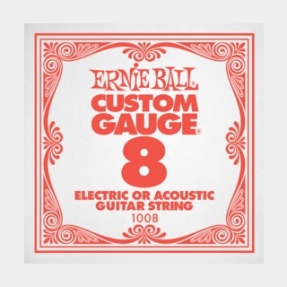 ERNIE BALL アーニーボール 1008 PLAIN STEEL ギター用バラ弦×6本