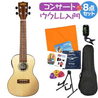 KALA SOLID SPRUCE TRAVEL CONCERT W/ EQ ウクレレ初心者セット