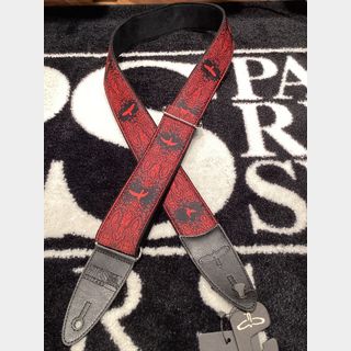 Paul Reed Smith(PRS)PRS 2” Guitar Strap, Custom Jacquard Birds Fleur, Red