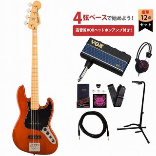 Squier by Fender Classic Vibe Active '70s Jazz Bass Maple FB Black Pickguard Mocha VOXヘッドホンアンプ(Amplug Bass 3)