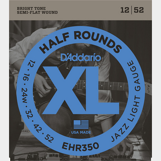 D'Addario EHR350 HALF ROUND Jazz Light 12-52 ハーフラウンド弦 【同梱可能】
