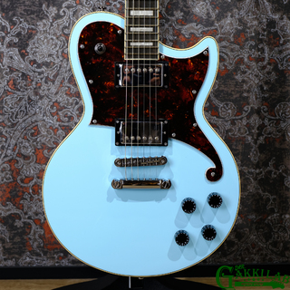 D'Angelico Premier Atlantic Sky Blue Top, Natural Mahogany Back and Sides【現物画像】