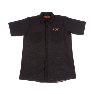 EVH イーブイエイチ Woven Shirt Black M ロゴ入りワークシャツ Mサイズ ブラック