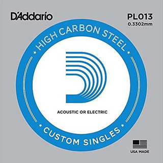 D'AddarioPL013 アコギ／エレキギター兼用弦 Plain Steel 013 【バラ弦1本】