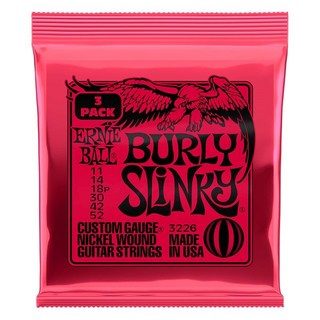 ERNIE BALL Burly Slinky Nickel Wound Electric Guitar Strings 3 Pack #3226