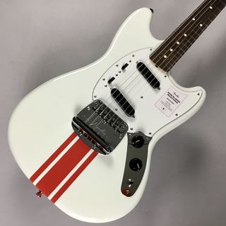 Fender 2023 Collection MIJ Trad 60s Mustang Olympic White with Red Competition Stripe