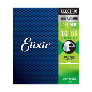 Elixir エリクサー 19057 Optiweb 7-String Light 10-56 7弦 エレキギター弦×2セット