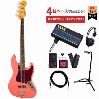 Squier by Fender Classic Vibe '60s Jazz Bass Laurel FB Tortoishell PG Tahitian Coral VOXヘッドホンアンプ(Amplug Bass