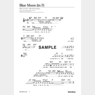 楽譜 Blue Moon（in F）