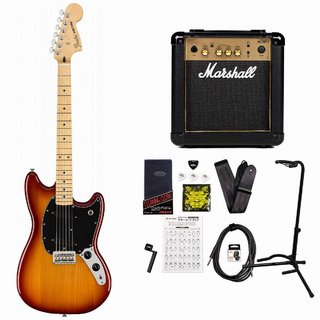 FenderPlayer Mustang Maple Fingerboard Sienna Sunburst Marshall MG10アンプ付属エレキギター初心者セット【WE