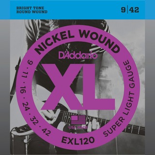 D'Addario EXL120 NICKEL WOUNDSuper Light (.009 - .042)