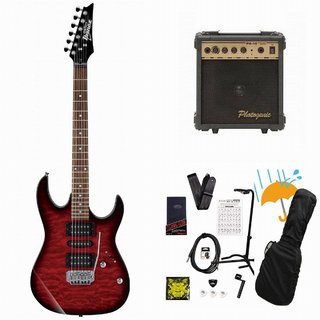 IbanezGRX70QA-TRB Transparent Red Burst GIO Series 入門用 豪華なキルトトップ  PG-10アンプ付属エレキギター