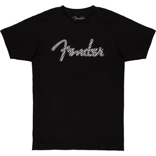 FenderFENDER(R) SPAGHETTI WAVY CHECKER LOGO TEE BLACK (L size)(#9192411506)