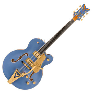 Gretsch Falcon Hollow Body with String-Thru Bigsby and Gold Hardware Ebony Fingerboard Cerulean Smoke