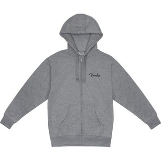FenderFENDER(R) SPAGHETTI SMALL LOGO ZIP FRONT HOODIE ATHLETIC GRAY (L size)(#9113300506)
